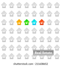 Real estate background. Small house - Vector icon isolated