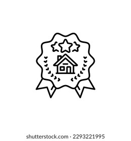 real estate badge vector icon. real estate icon outline style. perfect use for logo, presentation, website, and more. simple modern icon design line style