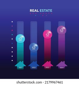 Real Estate Bar Graphic Chart Statistic Data Infographic Template