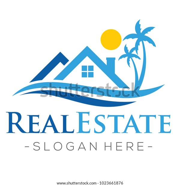 Real Estate Beach Homes Logo Vector Stock Vector (Royalty Free) 1023661876