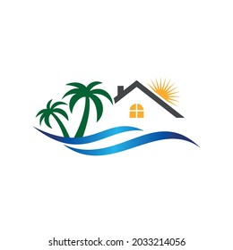 Real Estate and Beach Logo Template