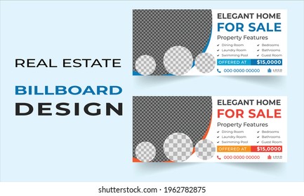 Real estate billboard design template- elegant home for sale