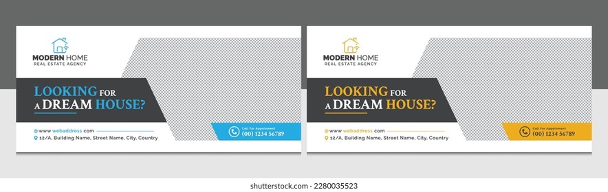 Real Estate Billboard Design Template, Modern Home Signage Sale Banner for Advertising - Shutterstock ID 2280035523