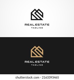 Real estate black and gold logo