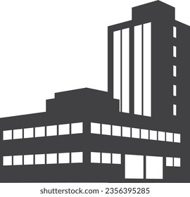Real estate black logo. Urban building icon