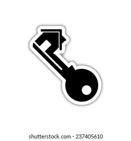 real estate  - black vector icon with shadow