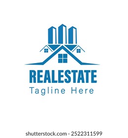 Real Estate Blue Minimal Logo Vector Design