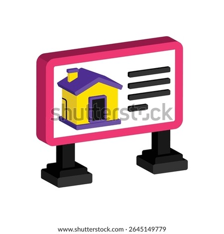 Real Estate Board Vector style icon. Eps 10 file