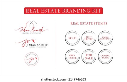 Real Estate Branding logo signature Watermarks, Real Estate Badges, Realtor Logo, Sold Watermark, Just Listed Realtor Watermark, Open House Watermark