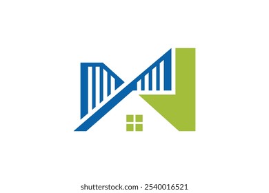 Casa simples vetor do logotipo da ponte imobiliária