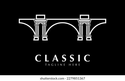 Real Estate Bridge logo1 abstract monogram vector icon template