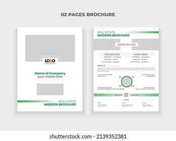 Folleto inmobiliario a ambos lados Multicolor