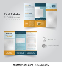 Real Estate Brochure Flyer design vector template in A4 size Tri fold - Vector