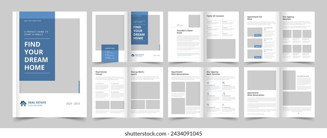 Real Estate Brochure Template, Real Estate Magazine, A4 Brochure