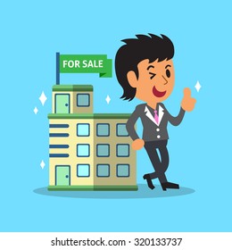 Real estate broker agent and building for sale
