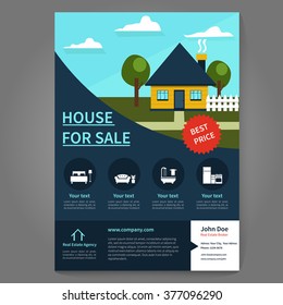 Real estate broker flyer and poster template. Flyer concept.