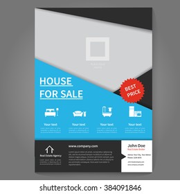 
Real Estate Broker Flyer And Poster Template. Flyer Concept.