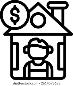 Real Estate Broker Line Vector Icon Design