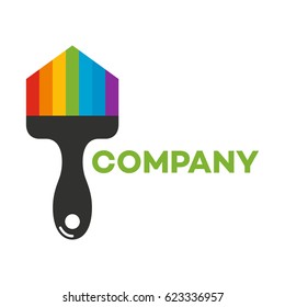 Real estate and brush logo