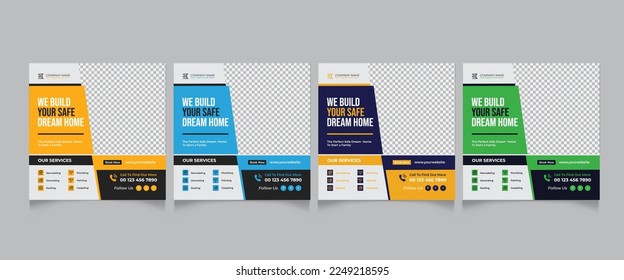 Real Estate Build Home Social Media Post Design Template
