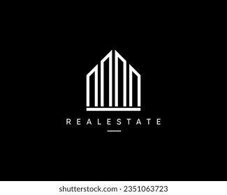 Real estate, building, architecture, construction, cityscape, skyscraper, residence, apartment, property, planning and structure logo design template.