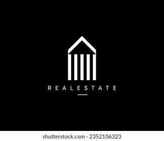 Real estate, building, architecture, construction, apartment, residence, cityscape, skyscraper, planning and structure logo design composition. Modern city landscape view vector design symbol.