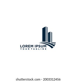 Real estate, building, architecture and house rental vector logo design template.