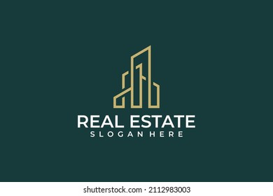 Real estate building architecture logo vector symbol for brand