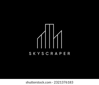 Real estate, building, architecture, property, skyscrapers, structure, construction and planning  logo design concept. 