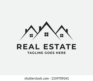 Concepto de diseño del logotipo del vector de arte del edificio inmobiliario 