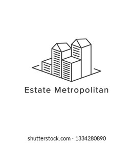 Real estate building city metropolitan modern design logo style vector isolated
