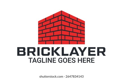 real estate or building company logo. house made of four white bricks Logo design icon vector template