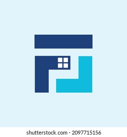 Real Estate, Building, Constriction Logo Design Concept Letter TF