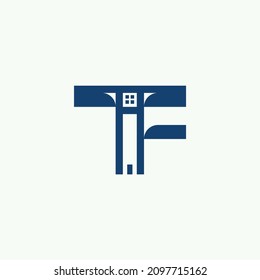 Real Estate, Building, Constriction Logo Design Concept Letter TF