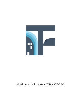 Real Estate, Building, Constriction Logo Design Concept Letter TF