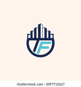 Real Estate, Building, Constriction Logo Design Concept Letter TF