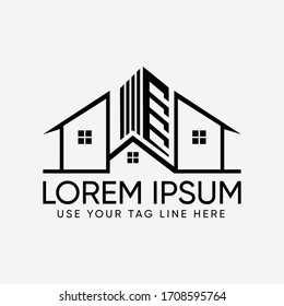 Real estate building and construction company logo design template