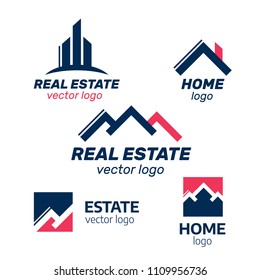 Real Estate, Building and Construction Logo Vector Design. Logo real estate set