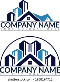 Real Estate, Building and Construction Logo Vector Design. Real Estate Houses Logo. Vector illustration.