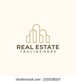 Real estate building construction logo vector symbol
