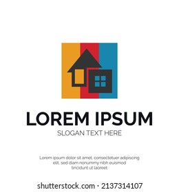 Real Estate Building and Construction Logo Design Premium Vector