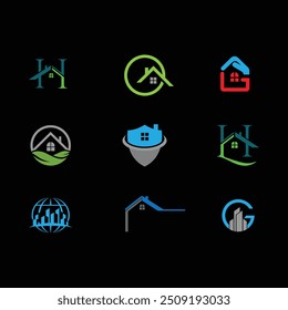 Real Estate, Building, and Construction Logo set Vector Design Template