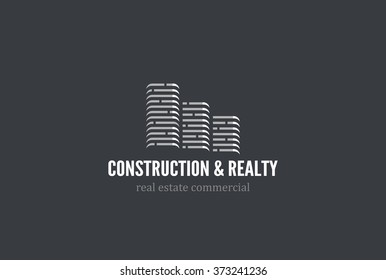 Real Estate Building Construction Logo design vector template. Skyscrapers Logo silhouette city buildings. Real Estate
Commercial office property business center Logotype. Corporate identity icon.