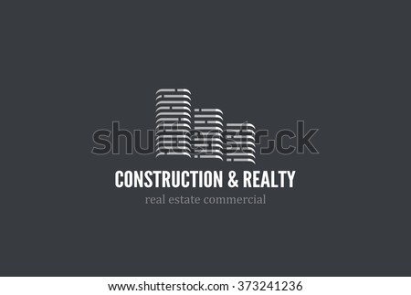 Real Estate Building Construction Logo design vector template. Skyscrapers Logo silhouette city buildings. Real Estate
Commercial office property business center Logotype. Corporate identity icon.