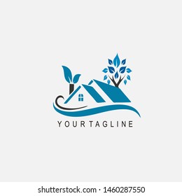 Real Estate and Building green logo. Nature Real Estate Logo. stile