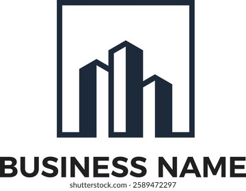 Real estate building home interior Minimalist logo design vector transparency PNG and editable EPS Vector files