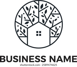 Real estate building home interior Minimalist logo design vector transparency PNG and editable EPS Vector files