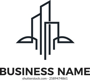 Real estate building home interior Minimalist logo design vector transparency PNG and editable EPS Vector files