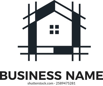 Real estate building home interior Minimalist logo design vector transparency PNG and editable EPS Vector files