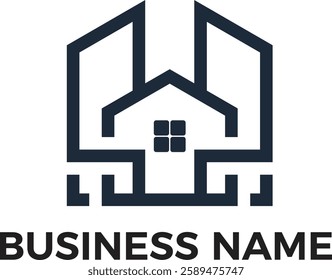 Real estate building home interior Minimalist logo design vector transparency PNG and editable EPS Vector files